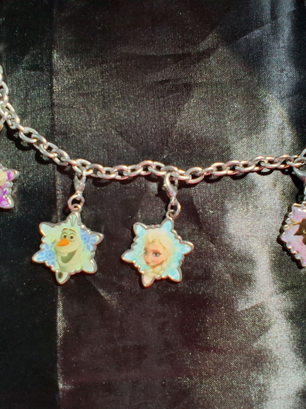 Disney Silver Charm Bracelet with Blue and White Accents
